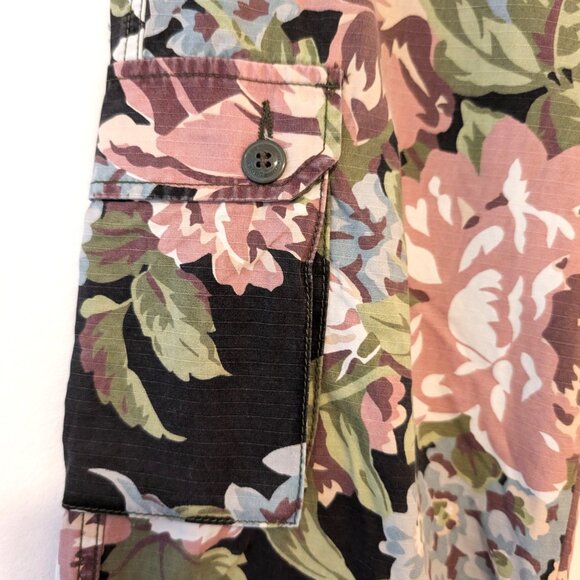 Lucky Brand Womens Size 8/29 NWT 2008 Y2K Black Floral Crop Cargo Utility Pants - Picture 6 of 11